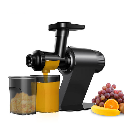 Black masticating juicer with orange