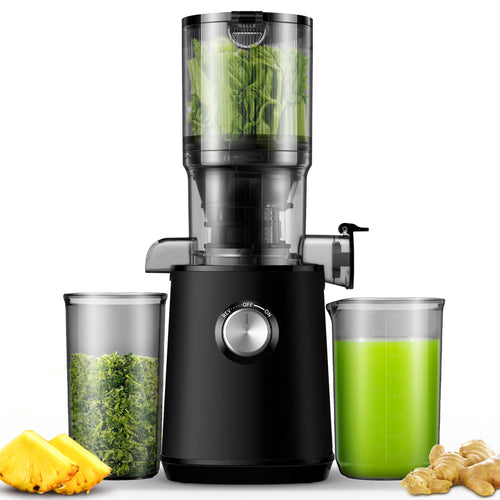 Black juicer with two cup